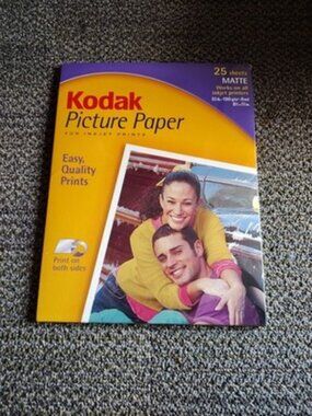 Kodak Picture Paper 8 1/2 x 11" Matte Inkjet Print 25 Sheets PP-1-A New Sealed